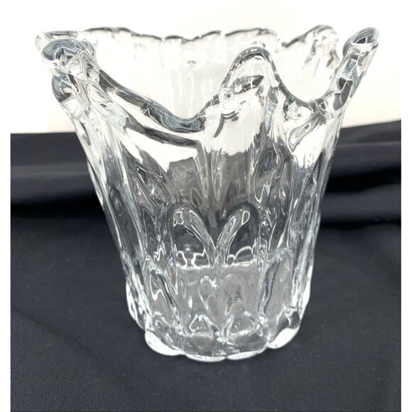 Scandinavian Wave Clear Vase Water Splash Vintage 7.5" Sweden Finland - Picture 3 of 8